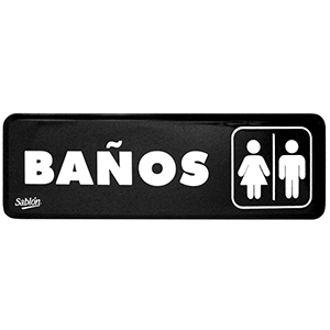 LETRERO BAÑOS 23 7.5 CM SABLON PIEZA LETRERO BAÑOS 23 7.5 CM SABLON PIEZA