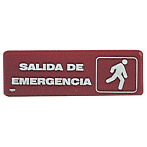 LETRERO SALIDA DE EMERGENCIA 23 X 7.5 CM PIEZA LETRERO SALIDA DE EMERGENCIA 23 X 7.5 CM PIEZA
