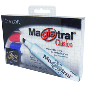 MARCADOR MAGISTRAL 4 COLORES (CAJA CON 4 UNIDADES) MARCADOR MAGISTRAL 4 COLORES (CAJA CON 4 UNIDADES)