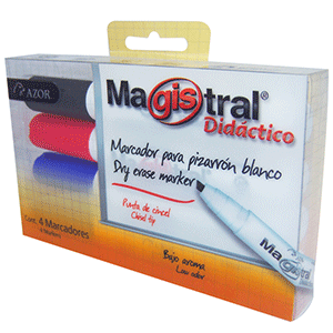 MARCADOR MAGISTRAL DIDACTICO ESTUCHE CON 4 PIEZAS MARCADOR MAGISTRAL DIDACTICO ESTUCHE CON 4 PIEZAS