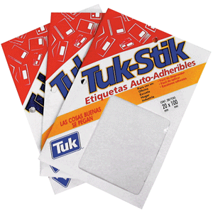 ETIQUETA TUK AUTO-ADHERIBLE (5*34 MM, 2,400 PZAS) ETIQUETA TUK AUTO-ADHERIBLE (5*34 MM, 2,400 PZAS)
