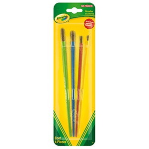 PINCELES CON MANGO DE PLASTICO BLISTER CON 4 PZS PINCELES CON MANGO DE PLASTICO BLISTER CON 4 PZS