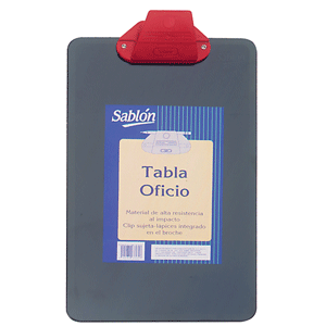TABLA CON CLIP SABLON (OFICIO, PLASTICO, NEGRO) TABLA CON CLIP SABLON (OFICIO, PLASTICO, NEGRO)