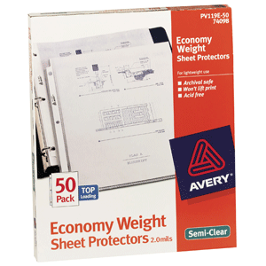PROTECTOR DE HOJAS AVERY (ECONOMICO, 50 HOJAS) PROTECTOR DE HOJAS AVERY (ECONOMICO, 50 HOJAS)