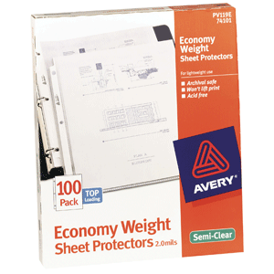 PROTECTOR DE HOJAS AVERY (ECONOMICO, 100 HOJAS) PROTECTOR DE HOJAS AVERY (ECONOMICO, 100 HOJAS)