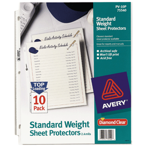 PROTECTOR DE HOJAS AVERY (USO PESADO, 10 HOJAS) PROTECTOR DE HOJAS AVERY (USO PESADO, 10 HOJAS)
