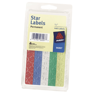 ETIQUETA AVERY ADHESIVA (FORMA EXTRELLAS, COLORES) ETIQUETA AVERY ADHESIVA (FORMA EXTRELLAS, COLORES)