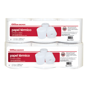 PAPEL TERMICO OFFICE DEPOT (ROLLO 57MM X 50M) PAPEL TERMICO OFFICE DEPOT (ROLLO 57MM X 50M)