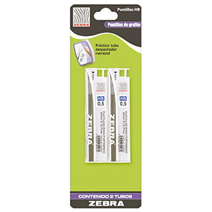 MINAS DE GRAFITO ZEBRA 0.5 HB (BLISTER CON 2 UNIDADES) MINAS DE GRAFITO ZEBRA 0.5 HB (BLISTER CON 2 UNIDADES)