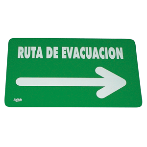 LETRERO DE ACRILICO RUTA DE EVACUACION DERECHA LETRERO DE ACRILICO RUTA DE EVACUACION DERECHA
