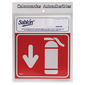 LETRERO ADHERIBLE SABLON (DE EXTINTOR, 12*11 CMS) LETRERO ADHERIBLE SABLON (DE EXTINTOR, 12*11 CMS)
