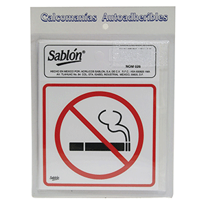 LETRERO ADHERIBLE SABLON (NO FUMAR) LETRERO ADHERIBLE SABLON (NO FUMAR)