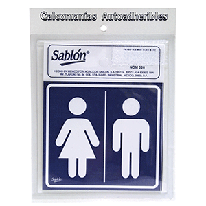 LETRERO ADHERIBLE SABLON (PARA BANOS, 12*11 CMS) LETRERO ADHERIBLE SABLON (PARA BANOS, 12*11 CMS)