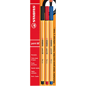 ROTULADOR POINT 88 STABILO COLOR NEGRO, AZUL,ROJO ROTULADOR POINT 88 STABILO COLOR NEGRO, AZUL,ROJO