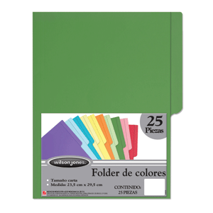 FOLDER WILSON JONES (CARTA, VERDE, 25 UNIDADES) FOLDER WILSON JONES (CARTA, VERDE, 25 UNIDADES)