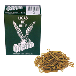 LIGAS DE HULE (AGUILA NO.12 CAJA 100 GRAMOS) LIGAS DE HULE (AGUILA NO.12 CAJA 100 GRAMOS)
