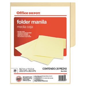FOLDER OFFICE DEPOT (CARTA, MANILA, 25 UNIDADES) FOLDER OFFICE DEPOT (CARTA, MANILA, 25 UNIDADES)