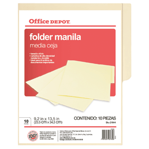 FOLDER OFFICE DEPOT (OFICIO, MANILA, 10 UNIDADES) FOLDER OFFICE DEPOT (OFICIO, MANILA, 10 UNIDADES)