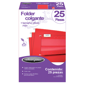 FOLDER COLGANTE WILSON JONES (OFICIO, ROJO) FOLDER COLGANTE WILSON JONES (OFICIO, ROJO)