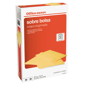 SOBRE OFFICE DEPOT MANILA CARTA ENGOMADO 50 SOBRES SOBRE OFFICE DEPOT MANILA CARTA ENGOMADO 50 SOBRES