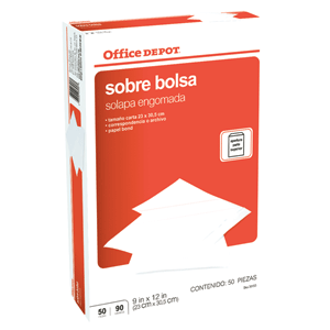 SOBRE OFFICE DEPOT (BOLSA CARTA BLANCA 50 SOBRES) SOBRE OFFICE DEPOT (BOLSA CARTA BLANCA 50 SOBRES)