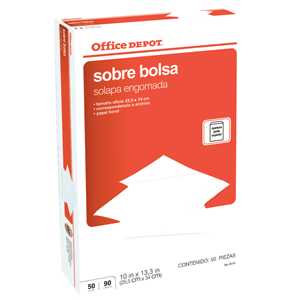 SOBRE OFFICE DEPOT (BOLSA OFICIO BLANCO 50 SOBRES) SOBRE OFFICE DEPOT (BOLSA OFICIO BLANCO 50 SOBRES)