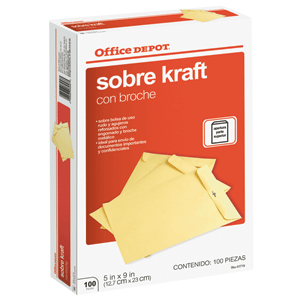 SOBRE OFFICE DEPOT (BROCHE METÁLICO MEDIA CARTA) SOBRE OFFICE DEPOT (BROCHE METÁLICO MEDIA CARTA)