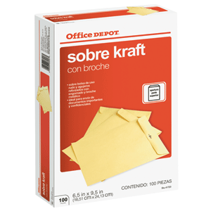 SOBRE OFFICE DEPOT BROCHE METALICO ESQUELA 100U. SOBRE OFFICE DEPOT BROCHE METALICO ESQUELA 100U.