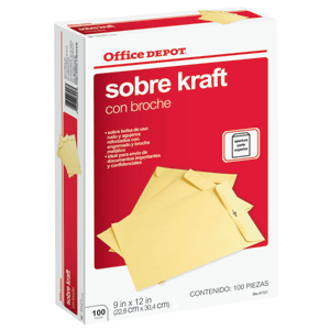 SOBRES OFFICE DEPOT (CON BROCHE CARTA 100 SOBRES) SOBRES OFFICE DEPOT (CON BROCHE CARTA 100 SOBRES)