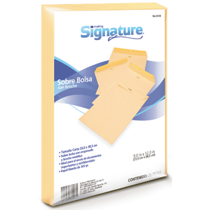 SOBRE SIGNATURE CON BROCHE MANILA CARTA 25 SOBRES SOBRE SIGNATURE CON BROCHE MANILA CARTA 25 SOBRES