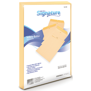 SOBRE SIGNATURE CON BROCHE MANILA OFICIO 25 SOBRES SOBRE SIGNATURE CON BROCHE MANILA OFICIO 25 SOBRES
