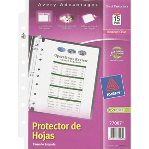 PROTECTOR DE HOJAS AVERY (SEMI - TRANSPARENTES) PROTECTOR DE HOJAS AVERY (SEMI - TRANSPARENTES)