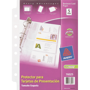PROTECTOR PARA TARJETAS DE PRESENTACION AVERY PROTECTOR PARA TARJETAS DE PRESENTACION AVERY