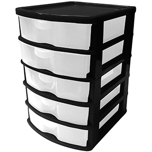 GAVETERO GUATEPLAST (MEDIANO,5 GAVETAS, NEGRO) GAVETERO GUATEPLAST (MEDIANO,5 GAVETAS, NEGRO)