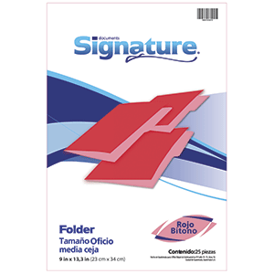 FOLDER SIGNATURE (OFICIO, ROJO, 25 UNIDADES) FOLDER SIGNATURE (OFICIO, ROJO, 25 UNIDADES)