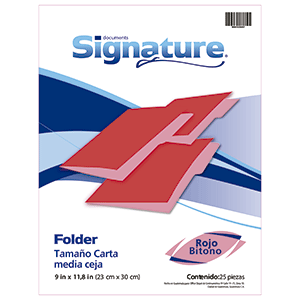 FOLDER SIGNATURE (CARTA, ROJO, 25 UNIDADES) FOLDER SIGNATURE (CARTA, ROJO, 25 UNIDADES)