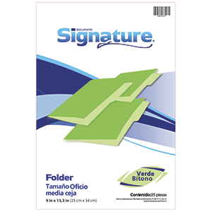 FOLDER SIGNATURE (OFICIO, VERDE, 25 UNIDADES) FOLDER SIGNATURE (OFICIO, VERDE, 25 UNIDADES)