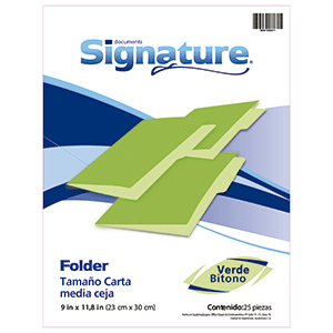 FOLDER SIGNATURE (CARTA, VERDE, 25 UNIDADES) FOLDER SIGNATURE (CARTA, VERDE, 25 UNIDADES)