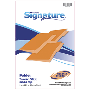 FOLDER SIGNATURE (OFICIO, NARANJA, 25 UNIDADES) FOLDER SIGNATURE (OFICIO, NARANJA, 25 UNIDADES)