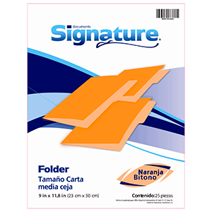 FOLDER SIGNATURE (CARTA, NARANJA, 25 UNIDADES) FOLDER SIGNATURE (CARTA, NARANJA, 25 UNIDADES)