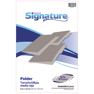 FOLDER SIGNATURE (OFICIO, GRIS, 25 UNIDADES) FOLDER SIGNATURE (OFICIO, GRIS, 25 UNIDADES)