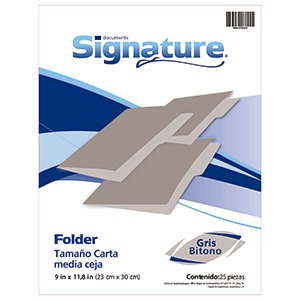 FOLDER SIGNATURE (CARTA, GRIS, 25 UNIDADES) FOLDER SIGNATURE (CARTA, GRIS, 25 UNIDADES)
