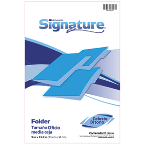 FOLDER SIGNATURE (OFICIO, CELESTE, 25 UNIDADES) FOLDER SIGNATURE (OFICIO, CELESTE, 25 UNIDADES)
