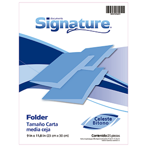 FOLDER SIGNATURE (CARTA, CELESTE, 25 UNIDADES) FOLDER SIGNATURE (CARTA, CELESTE, 25 UNIDADES)