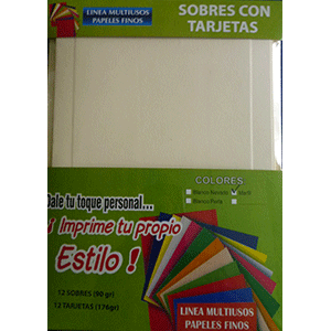 SOBRES CON TARJETAS (COLOR MARFIL 12 JUEGOS) SOBRES CON TARJETAS (COLOR MARFIL 12 JUEGOS)