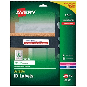ETIQUETA AVERY PERMANENTE BLANCA,LASER,5/8*3 PULG ETIQUETA AVERY PERMANENTE BLANCA,LASER,5/8*3 PULG