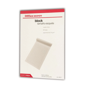 BLOCK DE NOTAS OFFICE DEPOT (ESQUELA C5, CUADRO) BLOCK DE NOTAS OFFICE DEPOT (ESQUELA C5, CUADRO)