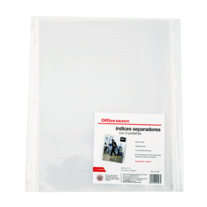 INDICE SEPARADOR OFFICE DEPOT (CARTA,5 DIVISIONES) INDICE SEPARADOR OFFICE DEPOT (CARTA,5 DIVISIONES)