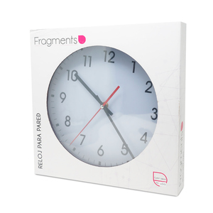 RELOJ DE PARED DE PLÁSTICO 12" MARCO NEGRO FONDO BLANCO NÚMEROS NEGROS RELOJ DE PARED DE PLÁSTICO 12" MARCO NEGRO FONDO BLANCO NÚMEROS NEGROS