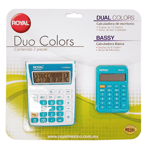CALCULADORA BASICA ROYAL 2 PIEZAS, 12 Y 8 DIGITOS CALCULADORA BASICA ROYAL 2 PIEZAS, 12 Y 8 DIGITOS